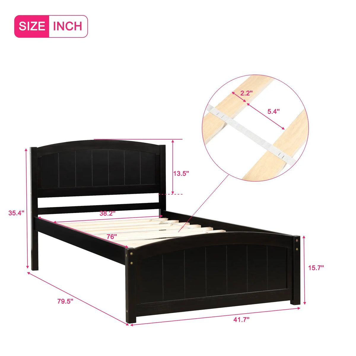 Wood Platform Bed | Headboard And Footboard | Slat Support | Minimalist Style