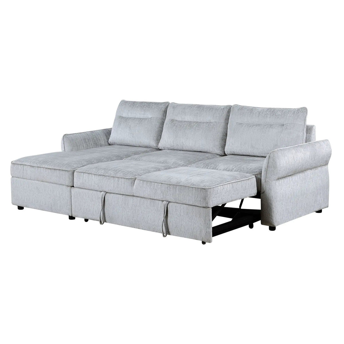 Montana Sofabed With Storage Stationary Sectional | 103.25 x 59 x 37 in | Polyester & Fabric | Gray