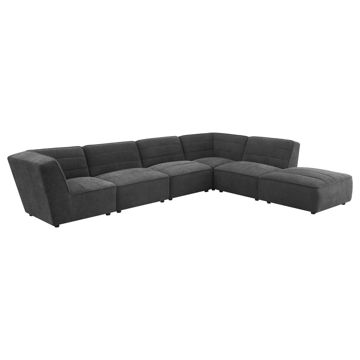 Sunny Square Upholstered Ottoman Dark | 35 x 34 x 17 in | Living Room Furniture | Charcoal