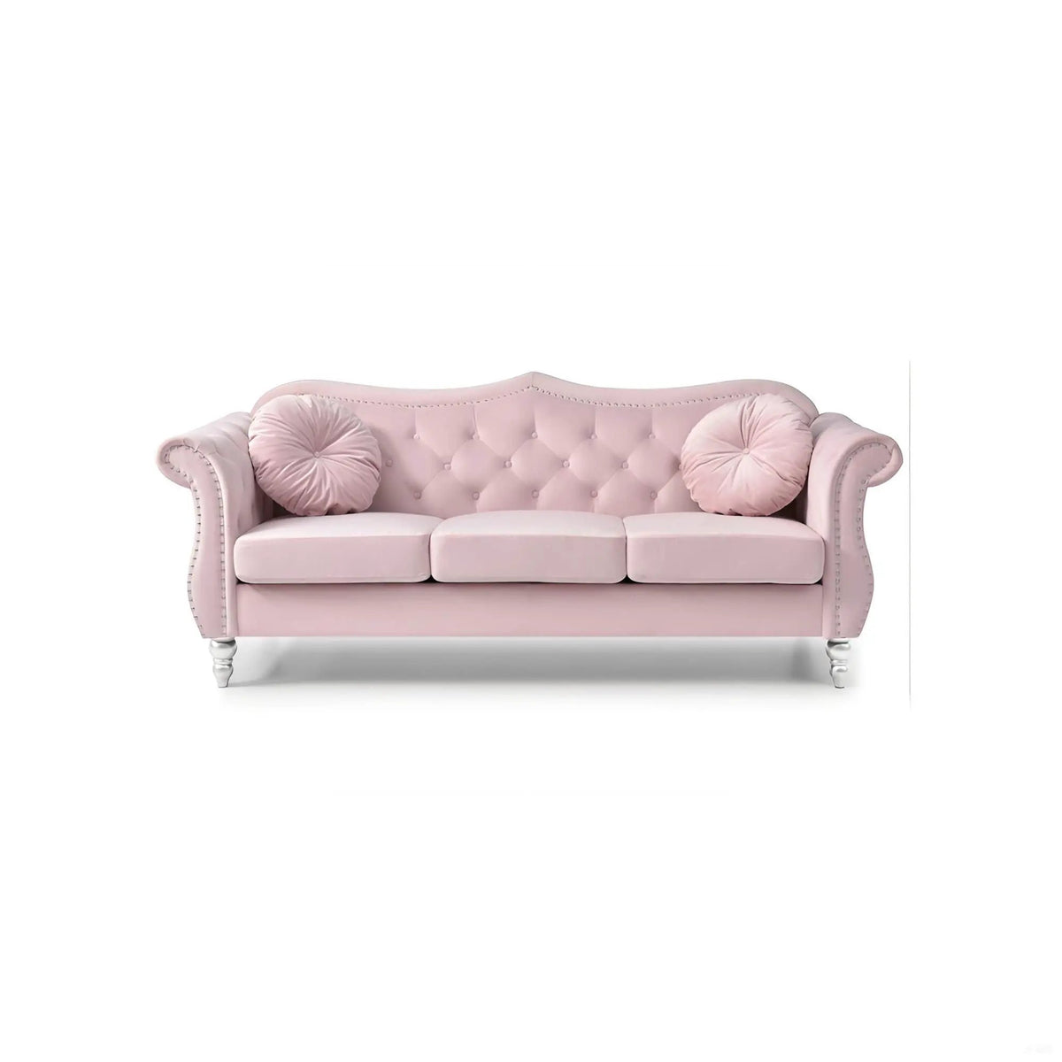 Hollywood Sofa | Updated Glam Design | Hand-Applied Nailhead Trim | Pocketed Coil Cushions