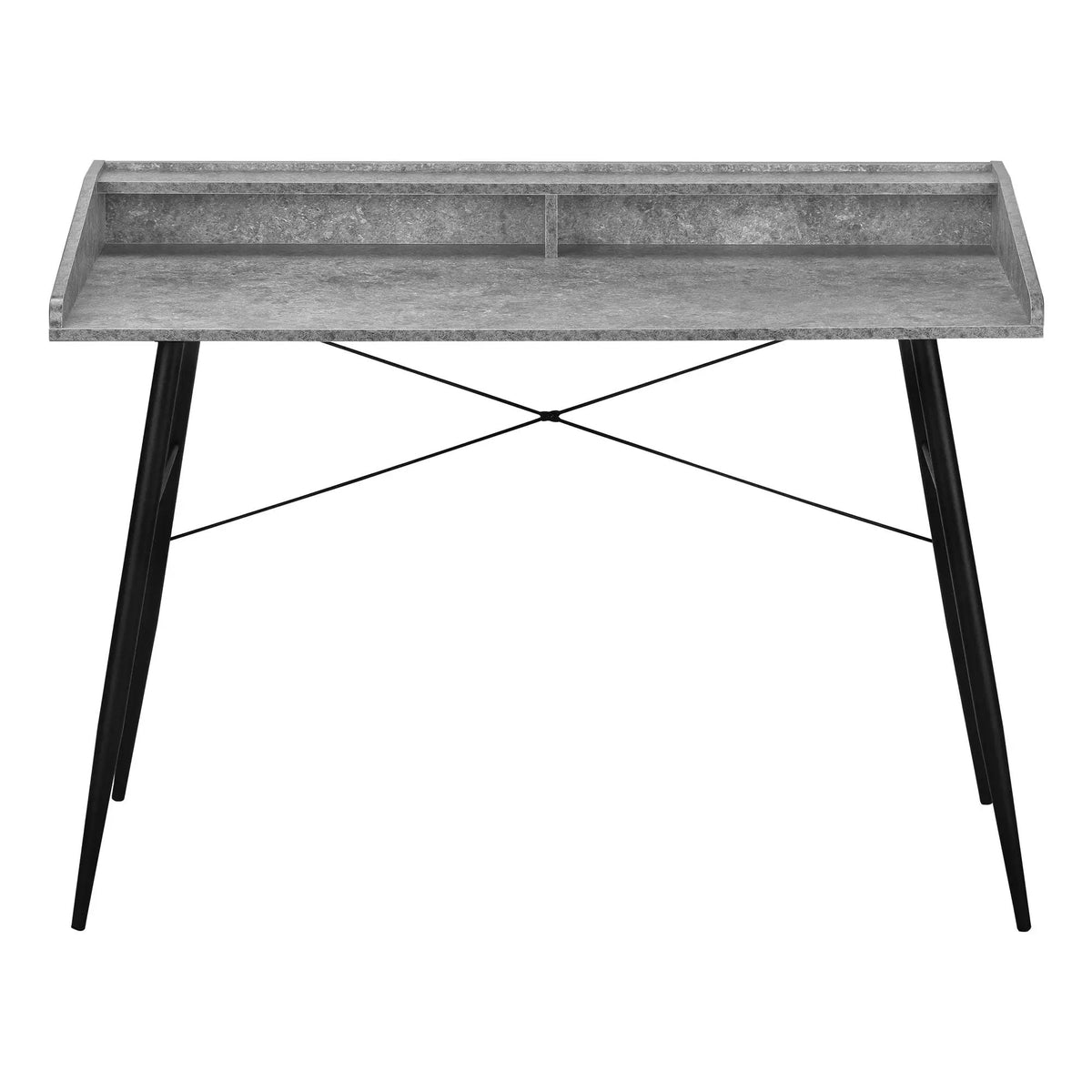 Sturdy Computer Desk With Shelves | 47.25 Inch Width | Matching Metal Base | 34 Inch Height