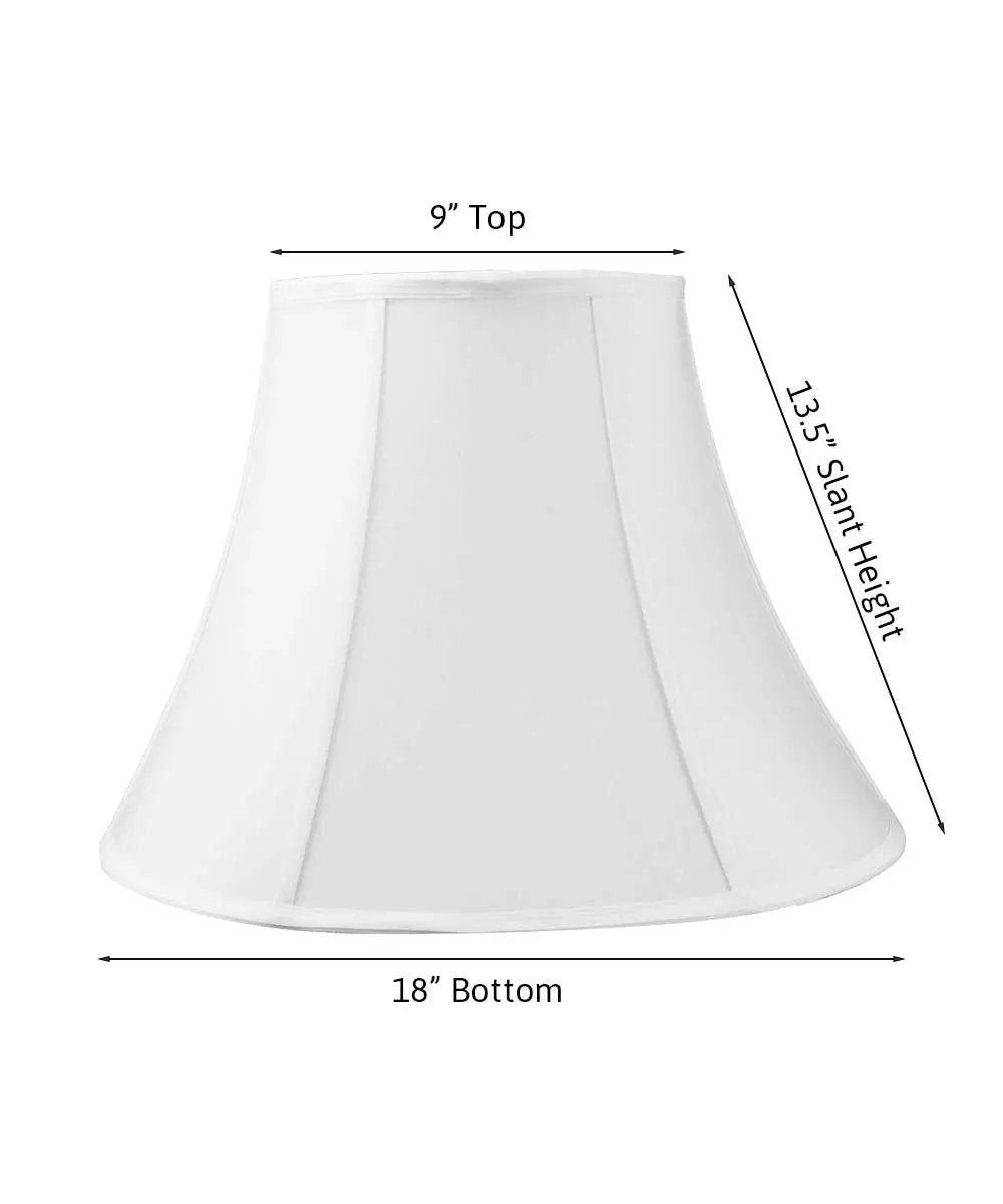 Bell Lampshade | White Shantung | Fully Lined | 18 By 14 Inch