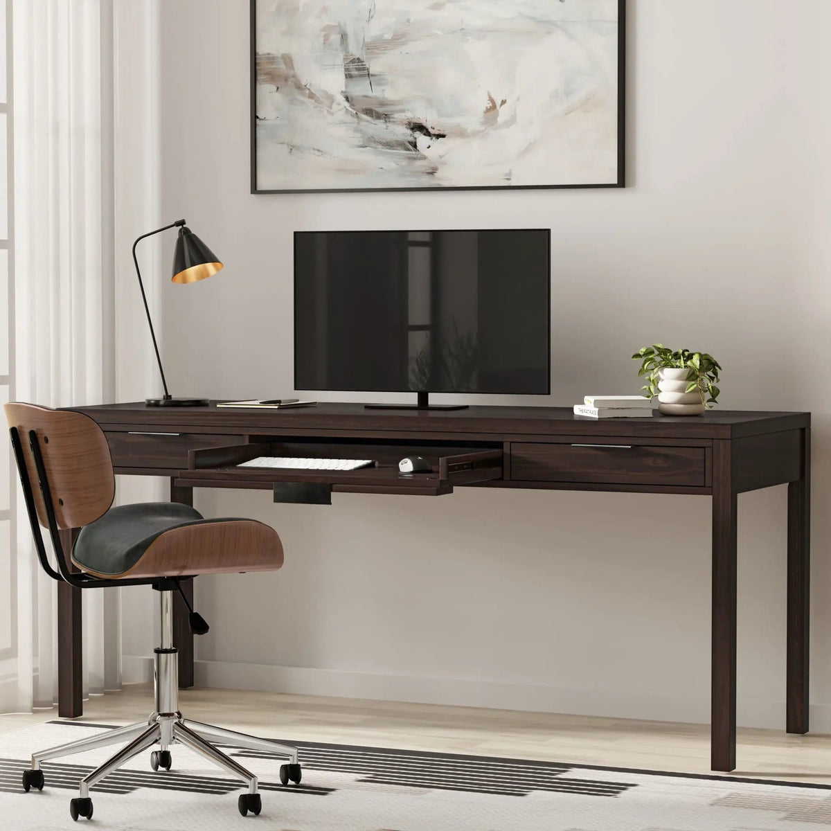 Hollander Handcrafted Desk | 4 Pieces | Solid Wood | Home Office