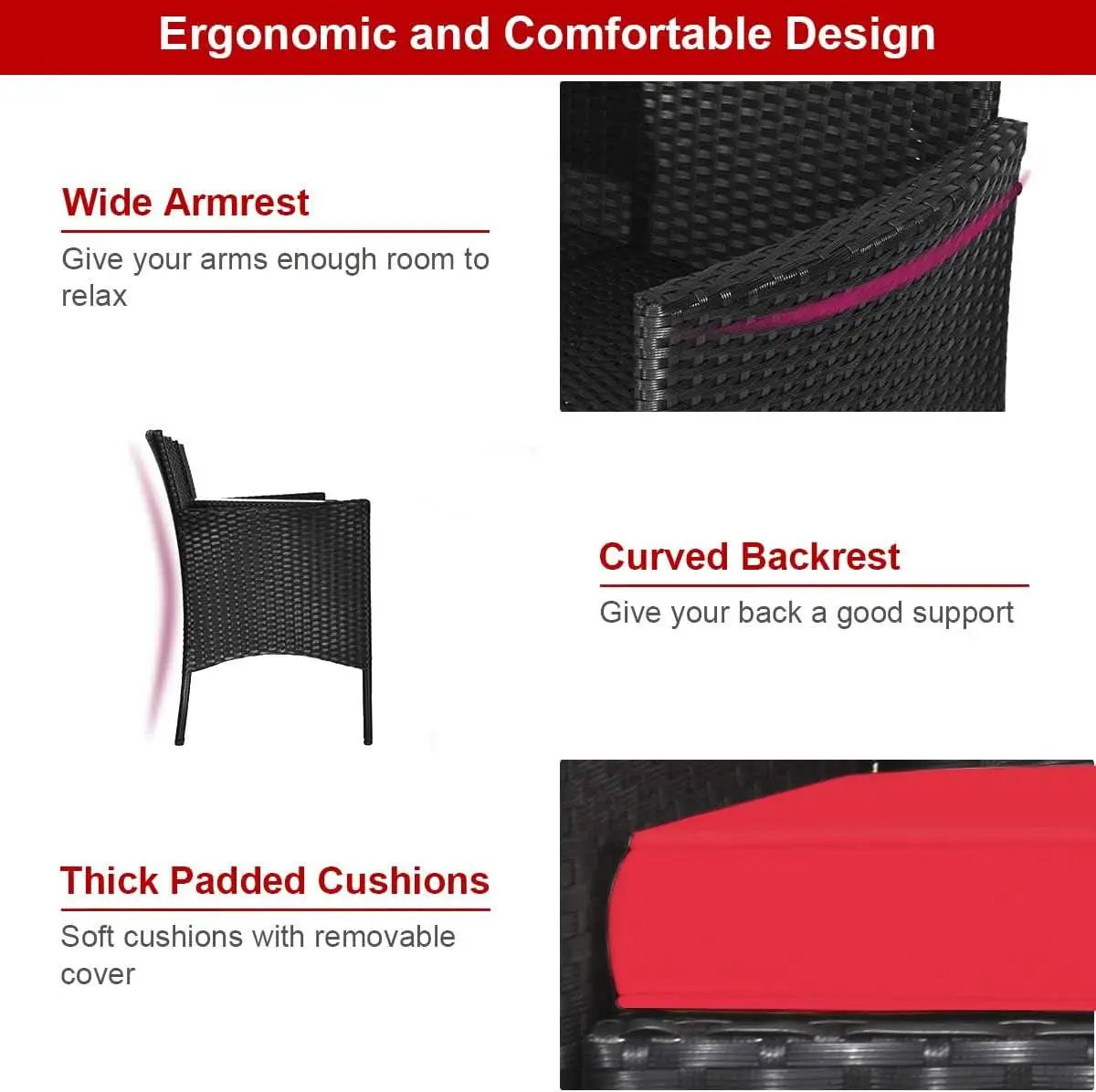 Wicker Outdoor Conversation Set With Removable Cushions from PriceLows™