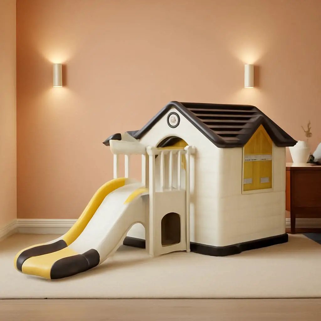 Yellow 7-In-1 Outdoor Kids Playhouse With Slide And Picnic from PriceLows™