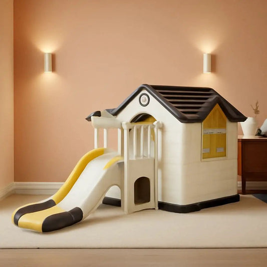 Yellow 7-In-1 Outdoor Kids Playhouse With Slide And Picnic from PriceLows™