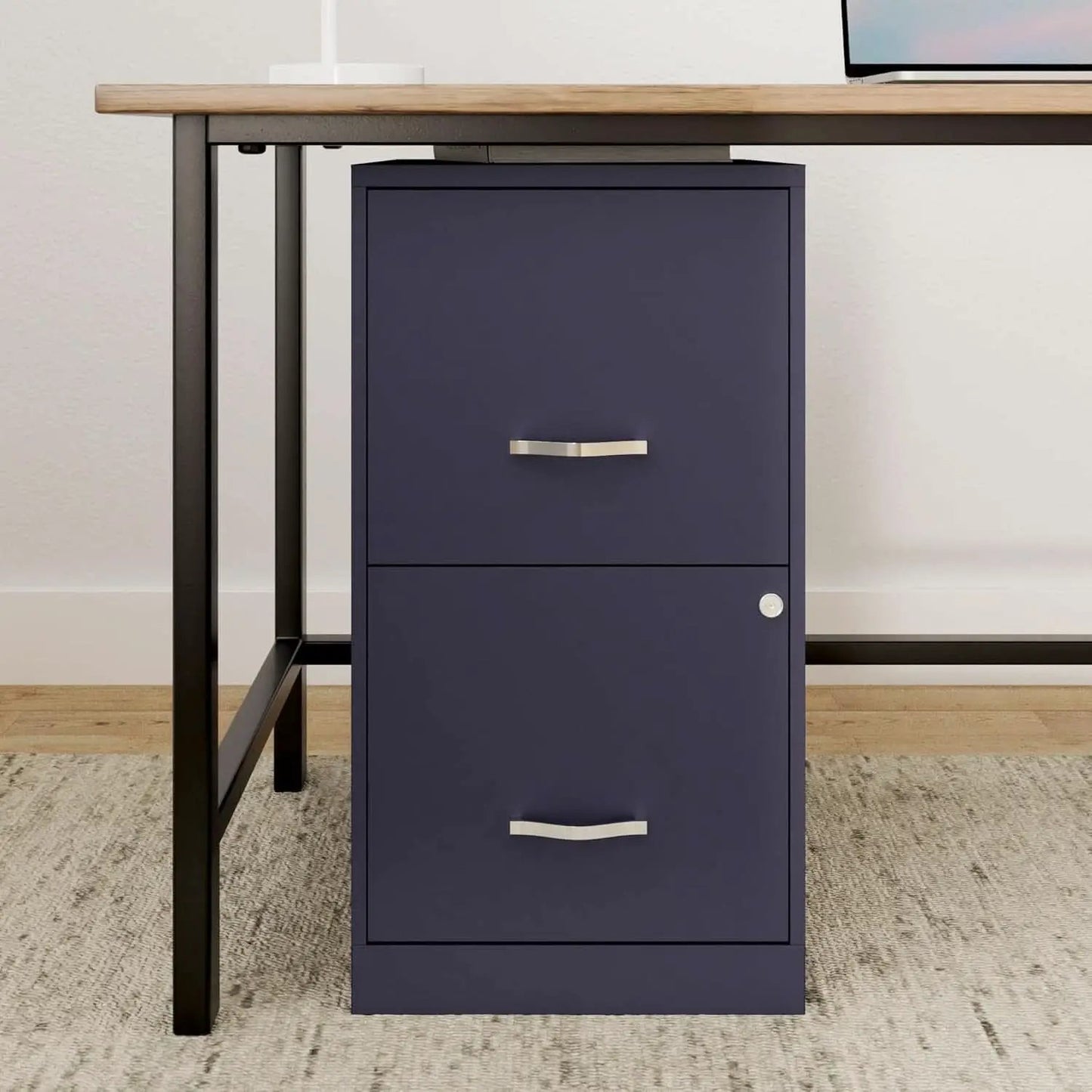 Navy Two Drawer File Cabinet With Smooth Glide Drawers, 14.2 By 18 By 24.5 Inches from PriceLows™