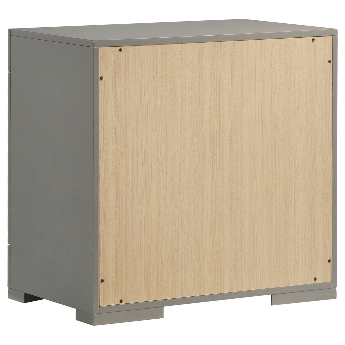 Ives 2-drawer Nightstand Bedside Table Grey High Gloss | 25.5 x 15.5 x 24.5 in | 2-Drawer | Bedroom