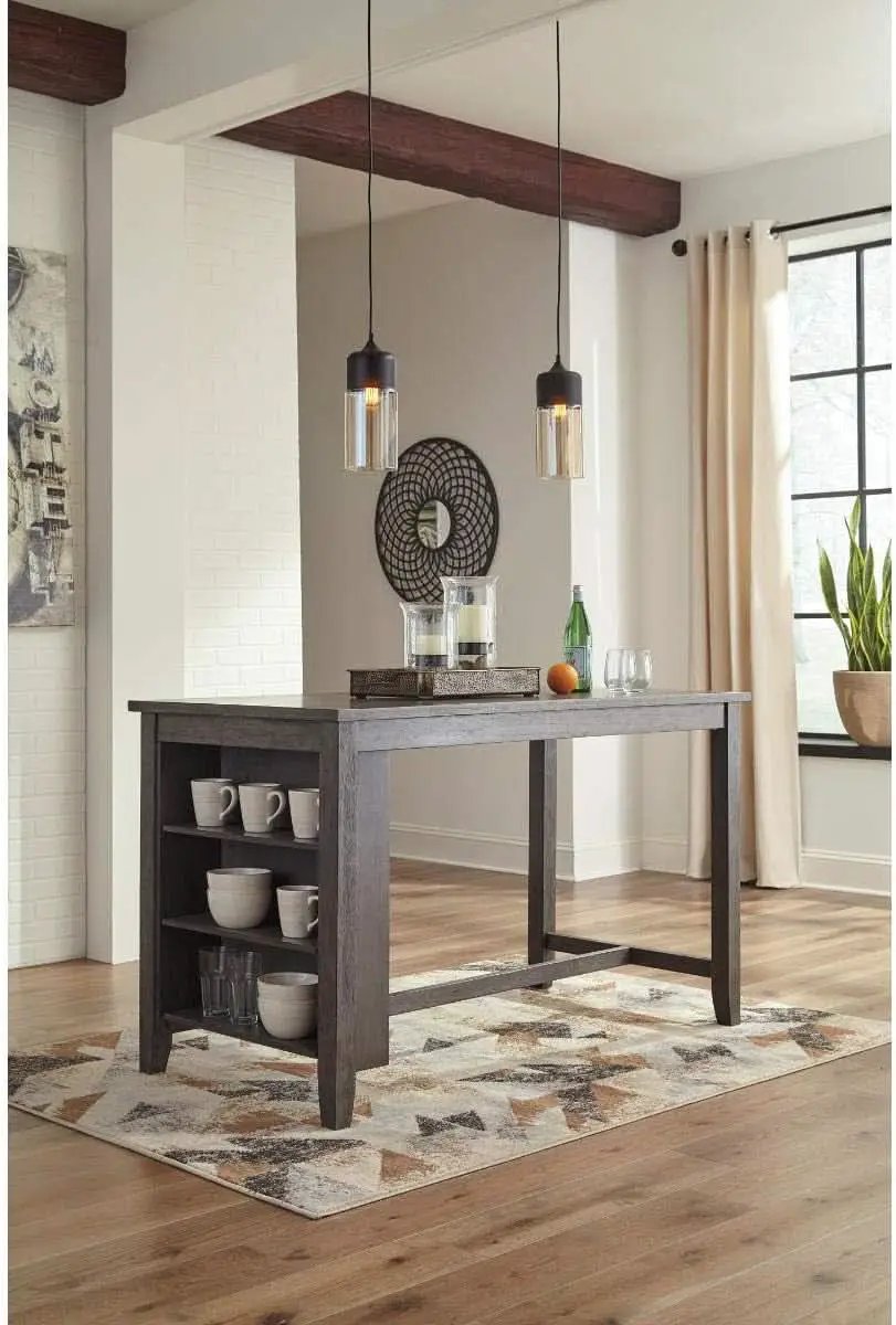 Caitbrook Rustic Counter Height Dining Table With Storage from PriceLows™