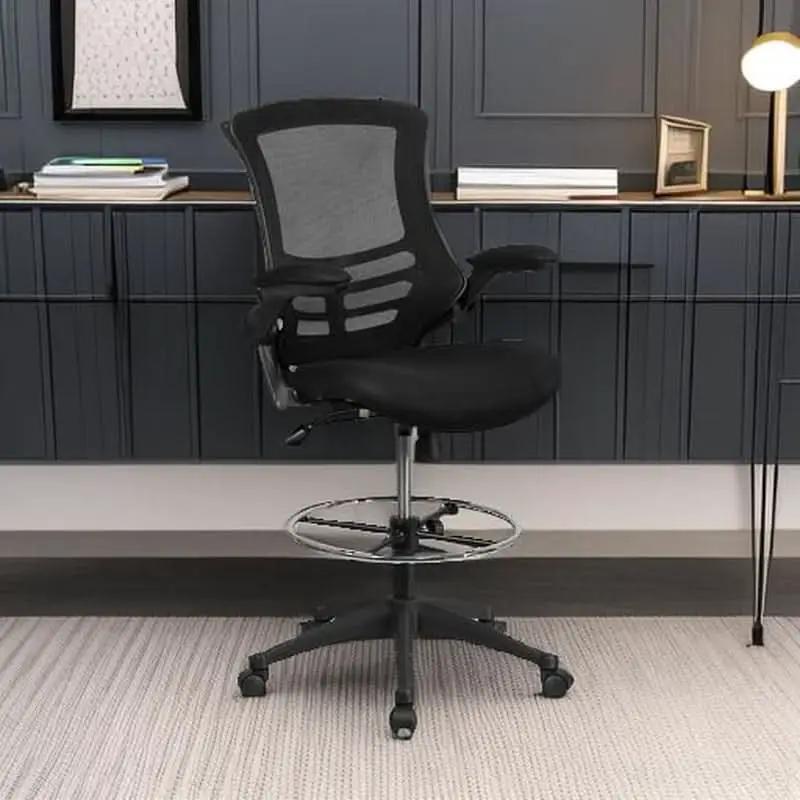 Kelista Mid Back Swivel Office Chair With Flip Up Armrests And Adjustable Height from PriceLows™