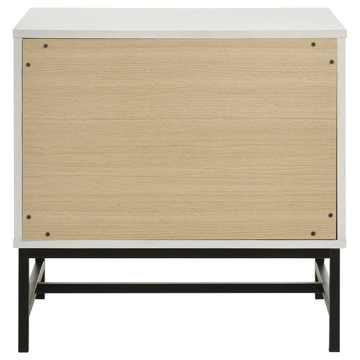Sonora 2-drawer Nightstand Bedside Table | 23.5 x 15.25 x 23.5 in | Engineered Wood & Metal | White