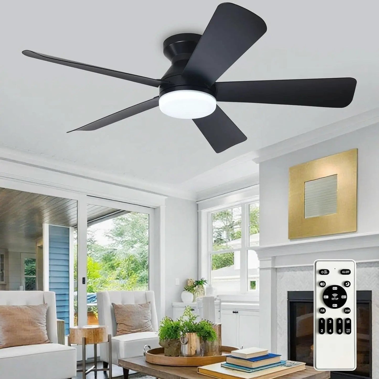 42 Inch Ceiling Fan With Dimmable LED Light Remote from PriceLows™