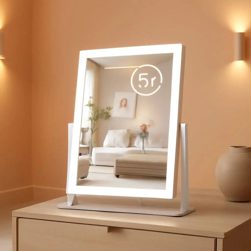 17In White Lighted Makeup Mirror 3 Color Lighting Modes And 5X Magnification from PriceLows™