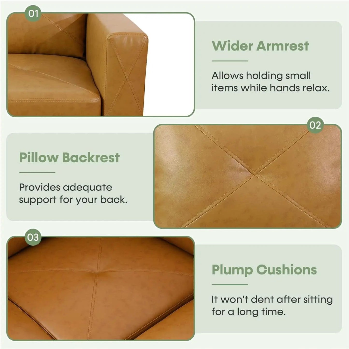 Leather Sectional Sofa L Shape With Storage Ottoman Ginger from PriceLows™