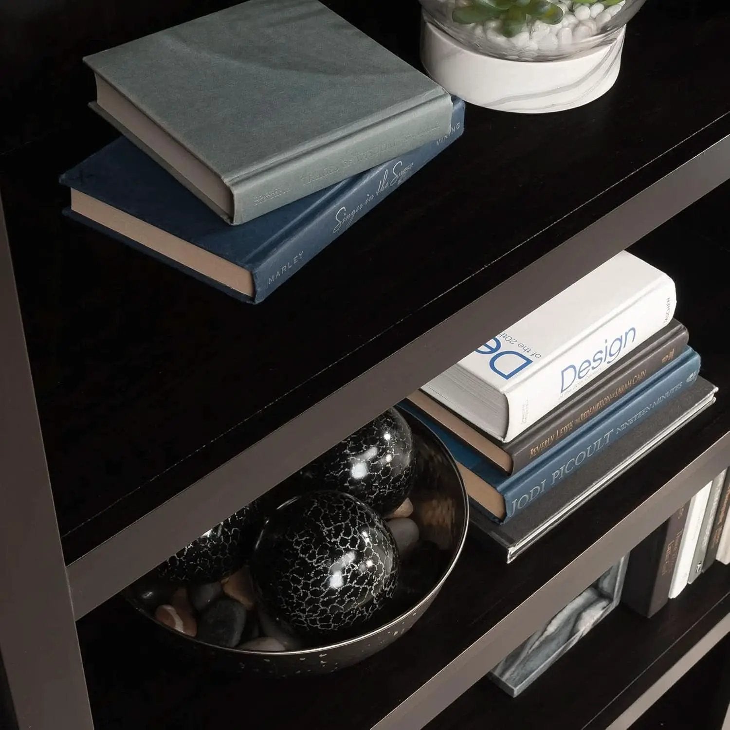 Estate Black 5 Shelf Bookcase 35.28 x 13.23 x 69.76 Inches from PriceLows™