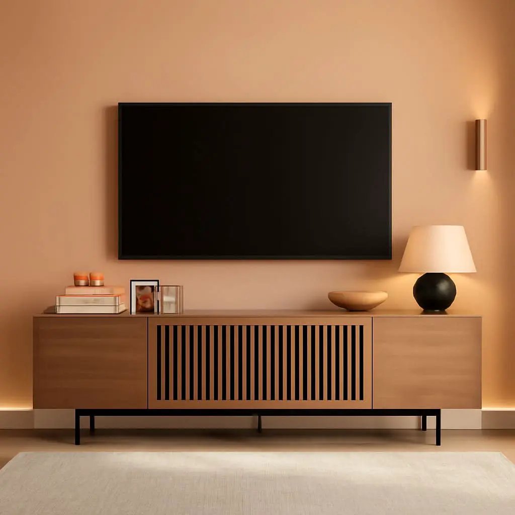 Solid Wood TV Stand For 70 To 75 Inch TV With Walnut Veneer from PriceLows™