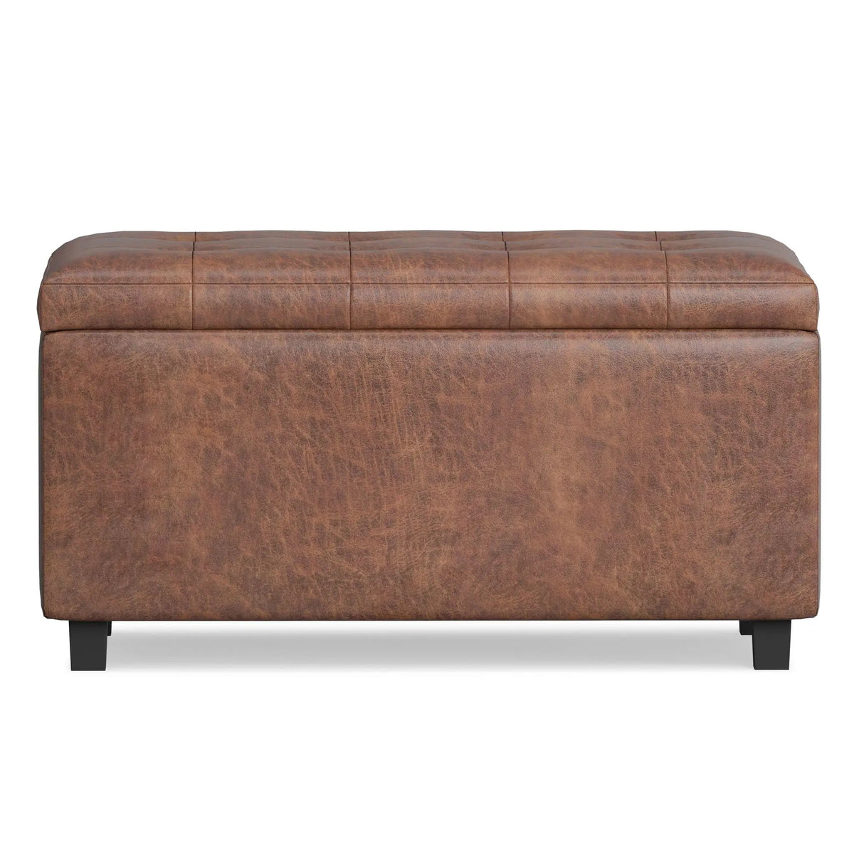 Cosmopolitan Upholstered Storage Ottoman | Child Safety Hinge | Large Interior Storage | 33.5 Inch Length