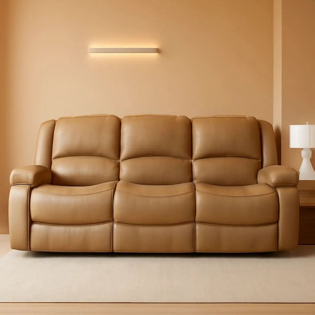80 Inch RV Triple Recliner Sofa With Wall Hugger Console from PriceLows™