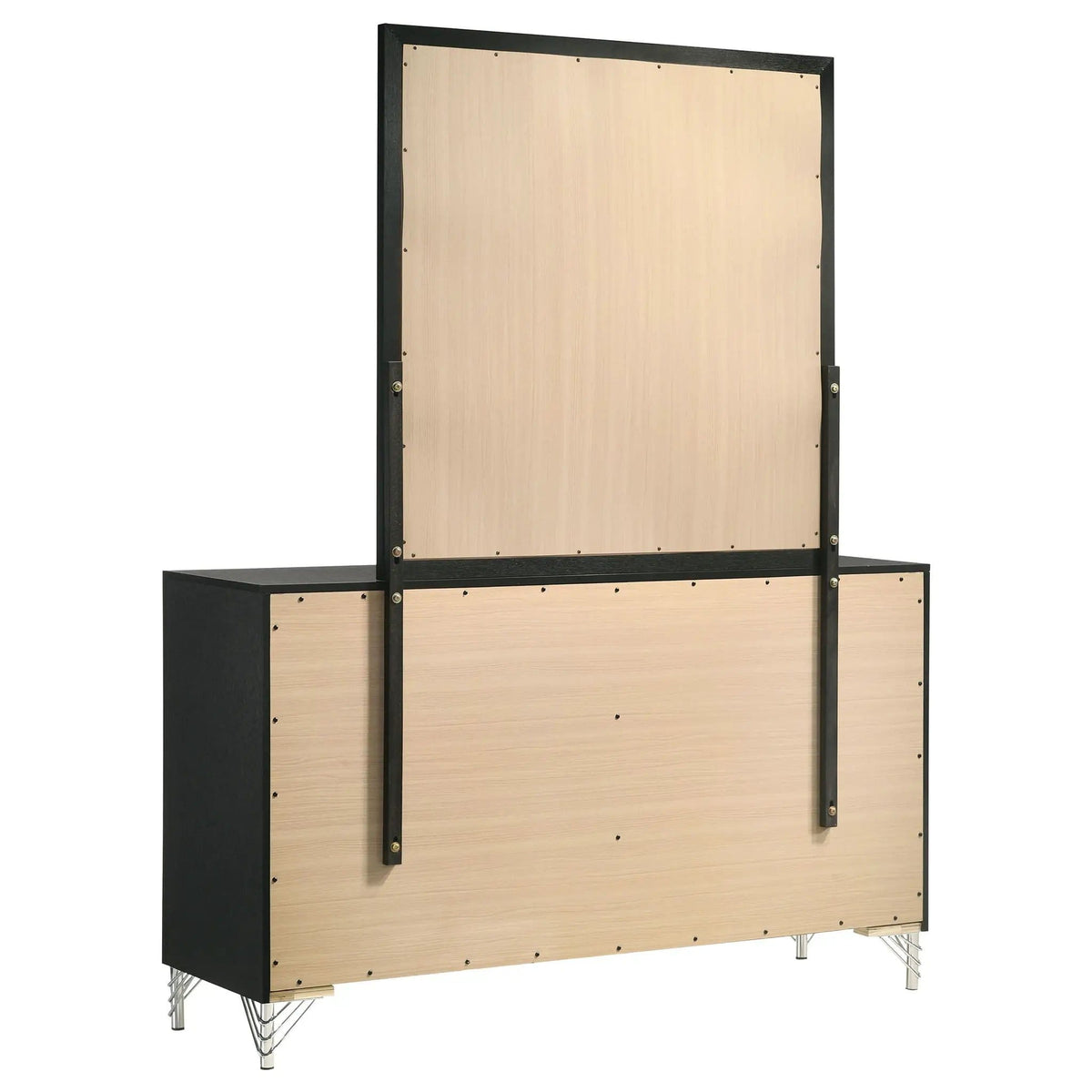 Lucia 6-drawer Dresser and Mirror | 58.5 x 17.25 x 73.25 in | 6-Drawer | Black