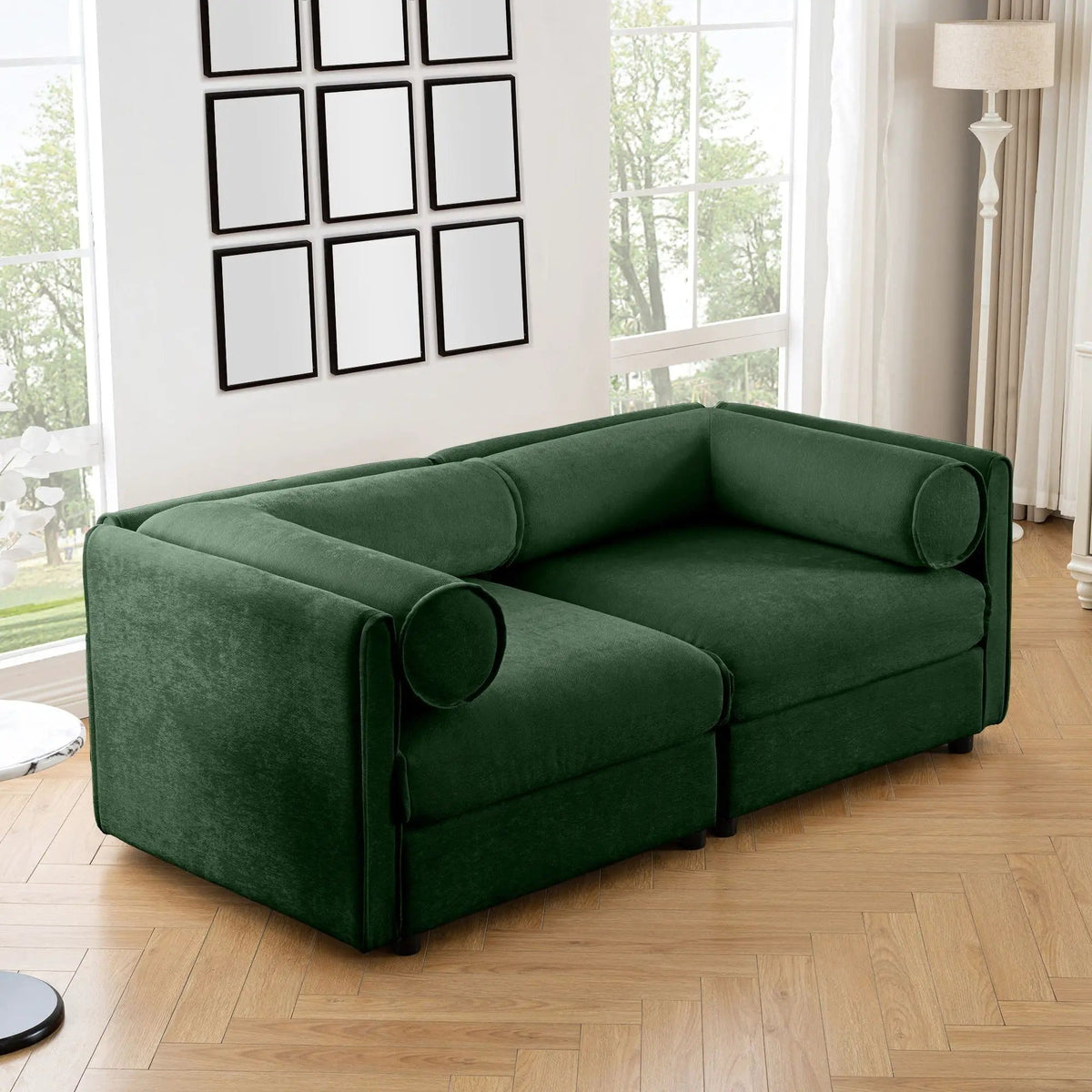 Stylish Sofa With Storage Seat And Cylindrical Backrest | Stationary Sofa | Living Room Furniture | Living Room