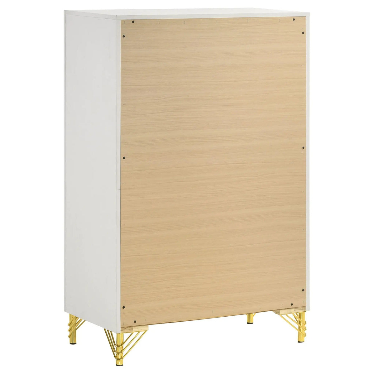 Lucia 5-drawer Bedroom Chest of Drawers | 31.5 x 17.25 x 49.25 in | Metal | White