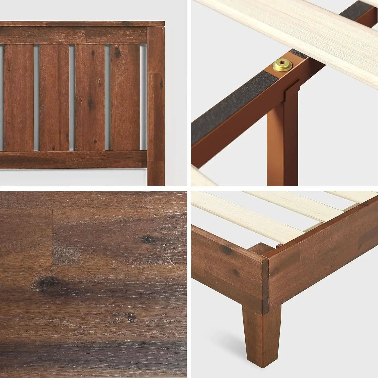 Queen Wood Platform Bed Frame With Headboard And Slats from PriceLows™