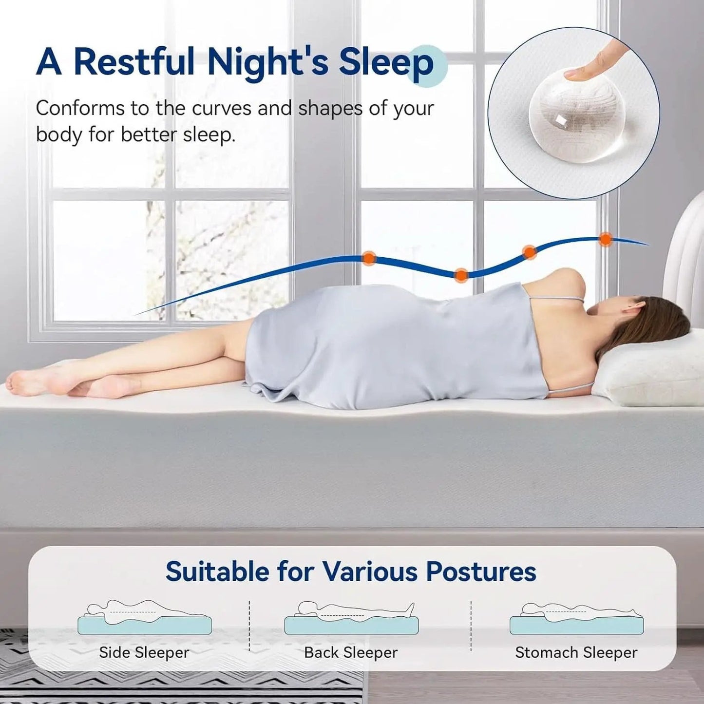 Memory Foam Mattress 12Inch Ultra Soft White Comfort from PriceLows™