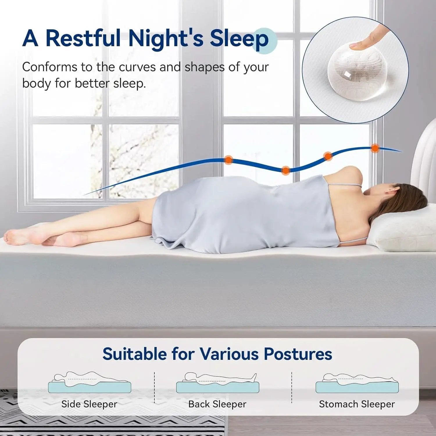 Memory Foam Mattress 12Inch Ultra Soft White Comfort from PriceLows™