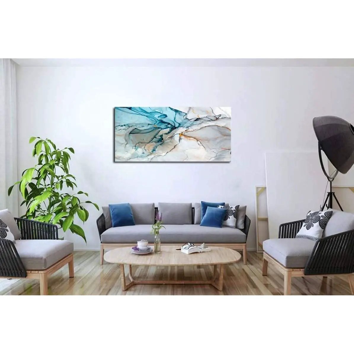 Framed Large 28x56 Inch Abstract Wall Art Giclee Print from PriceLows™