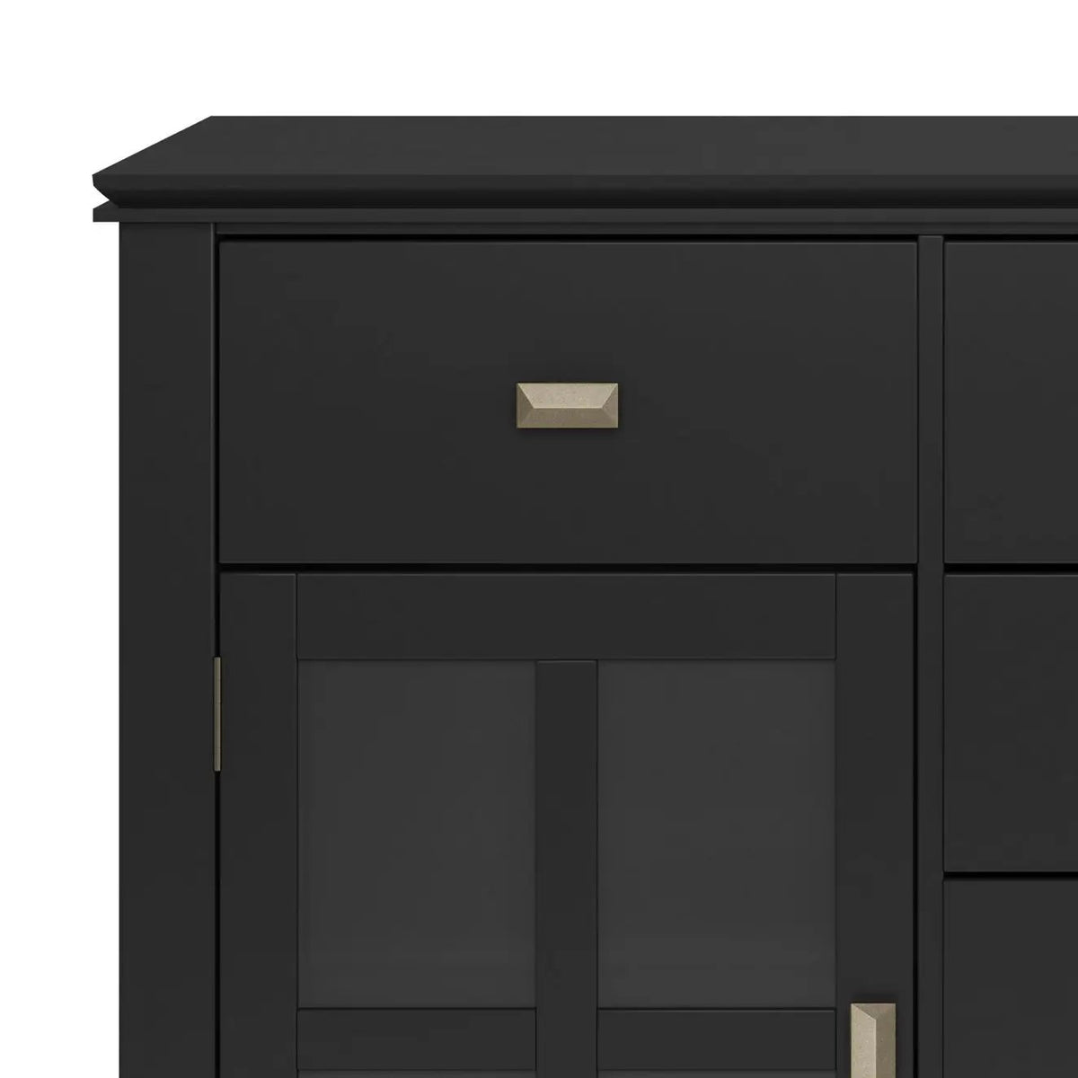 Artisan Sideboard Buffet | Handcrafted Solid Wood | 6 Center Drawers | Metal Glides