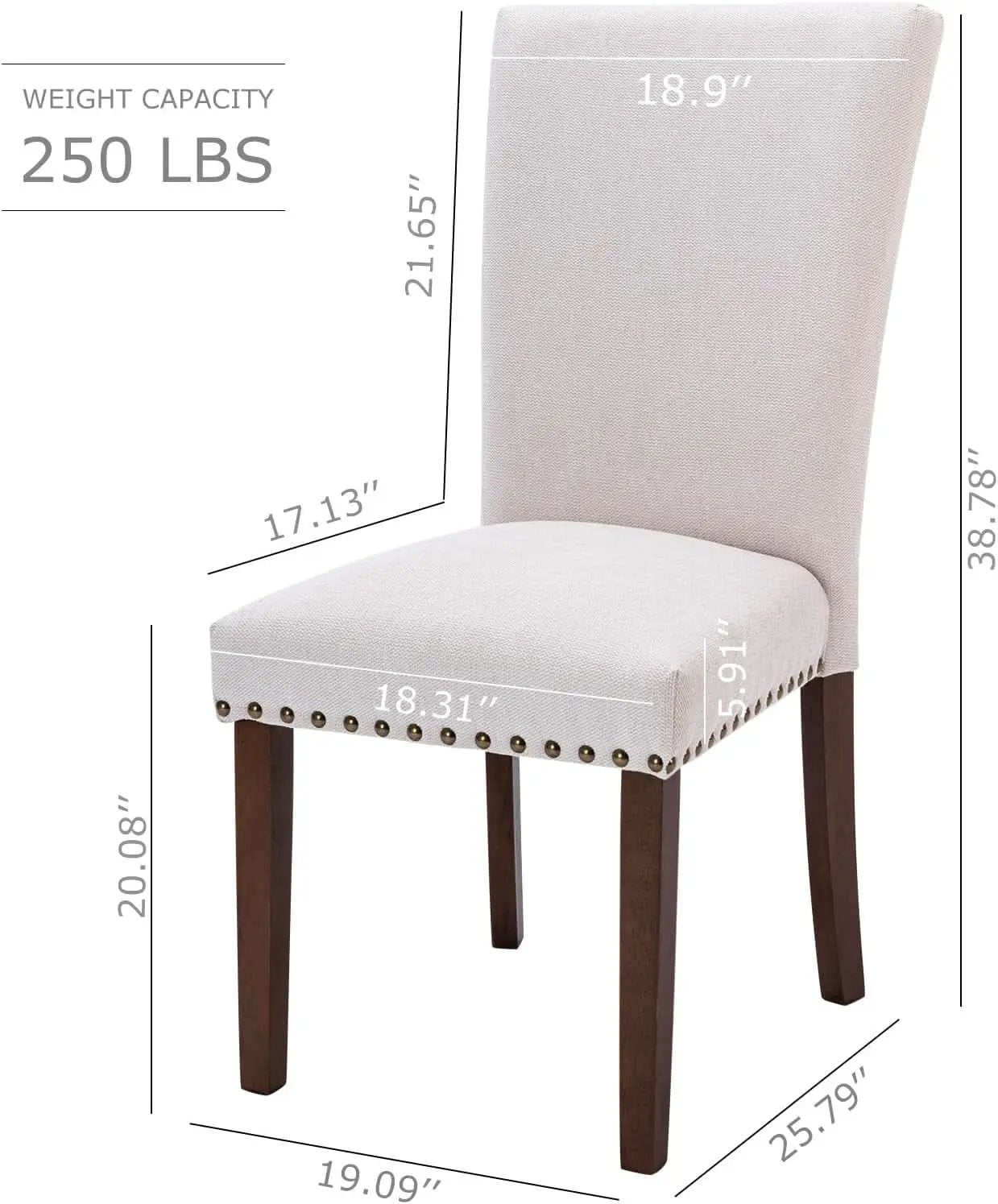 Beige Linen Upholstered High Back Counterheight Chairs from PriceLows™