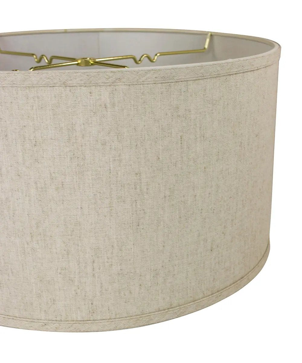 Drum Lampshade | Shallow Textured Design | Oatmeal Linen | 18 X 10 Inches