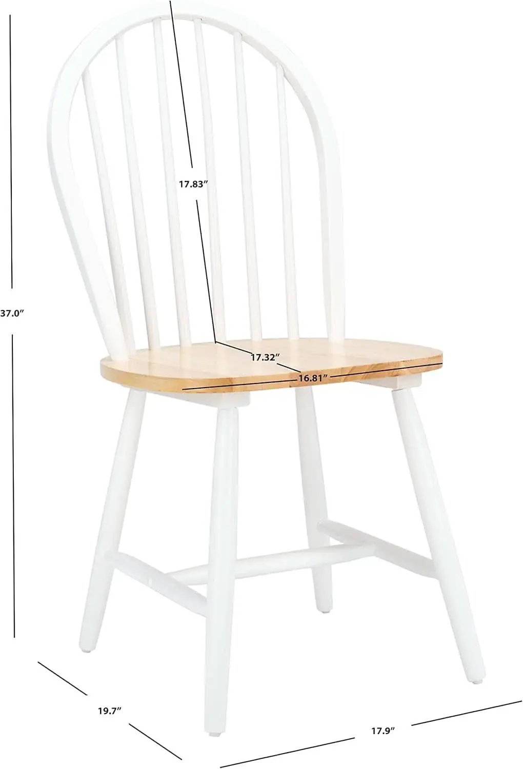 Farmhouse 18 Inch Black Spindle Back Dining Chairs Set Of 2 from PriceLows™