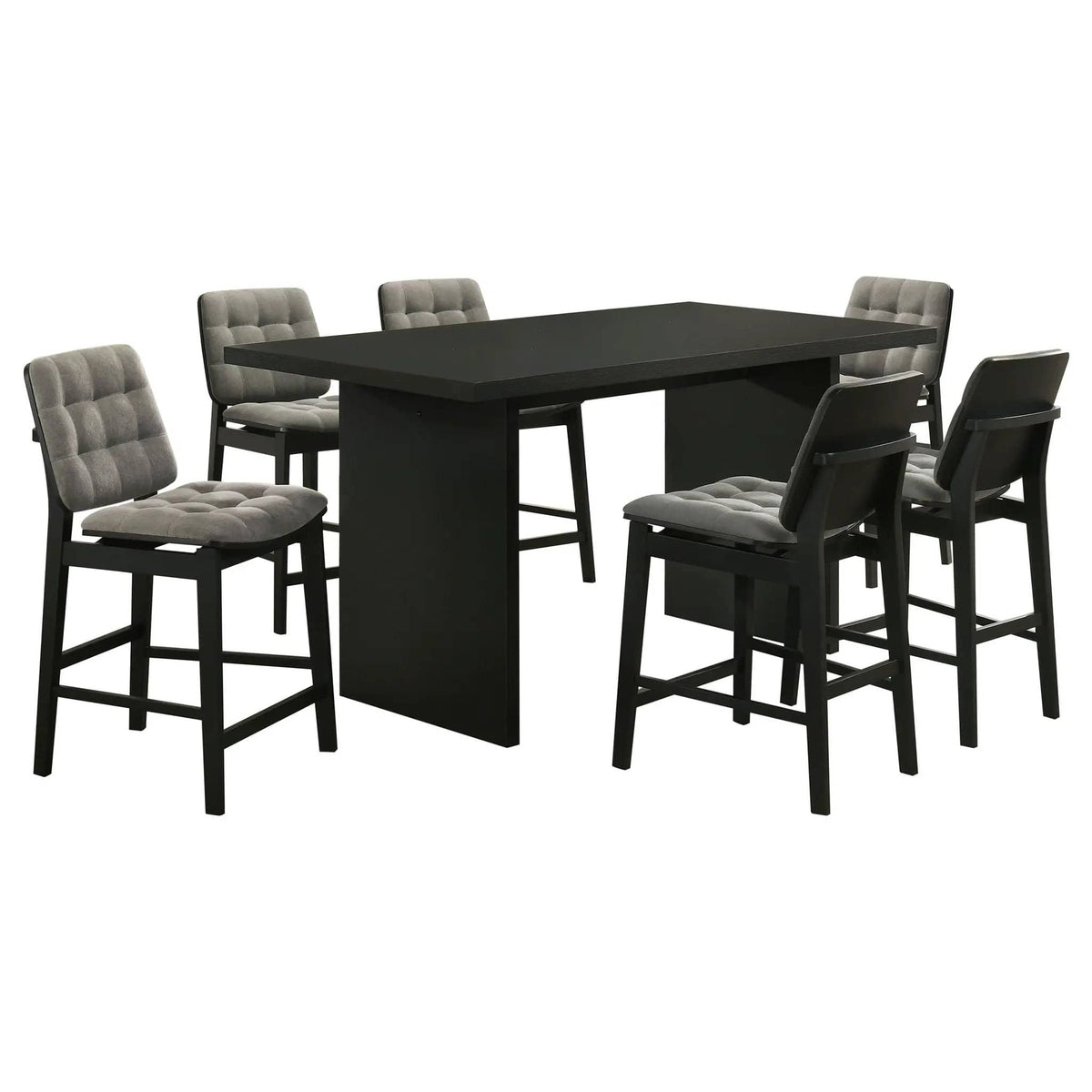 Decker 7-piece 70-inch Rectangular Counter Height Dining Set Grey and | 7-Piece Set | Veneer & Wood | Black