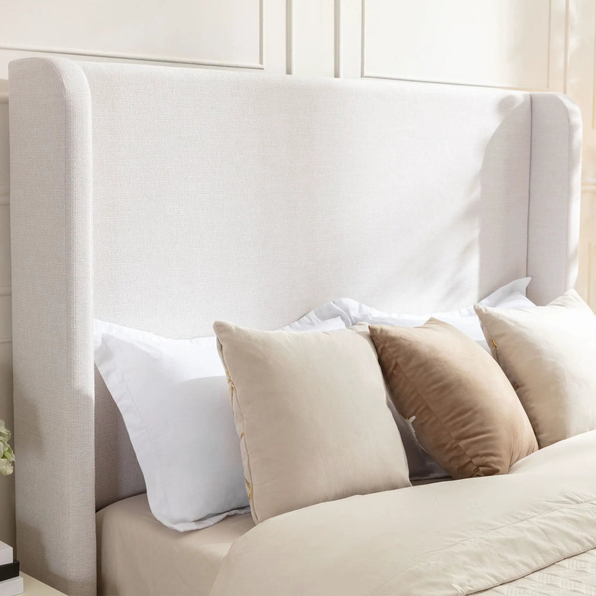 Harper Tall Headboard Upholstered Bed | Elegant Simplicity | No Box Spring Needed | 54 Inch Height