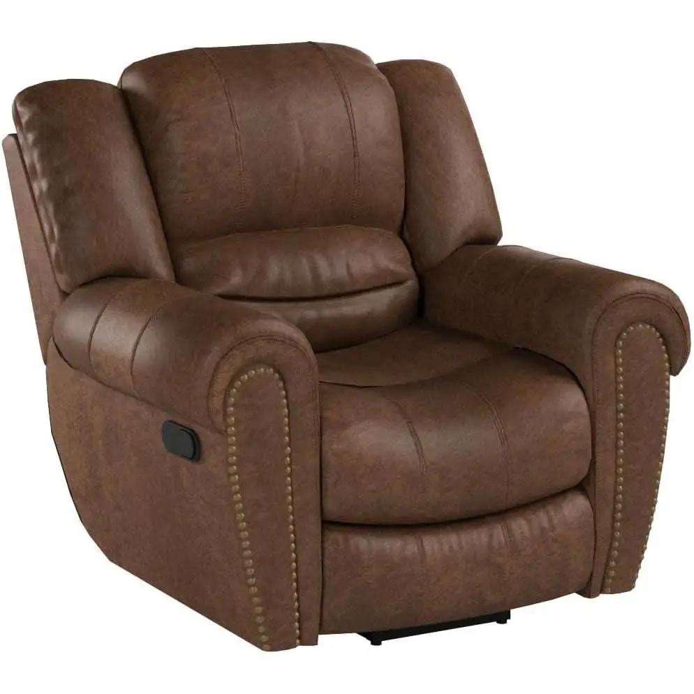 Classic Leather Arm Recliner Chair With Wooden Frame from PriceLows™