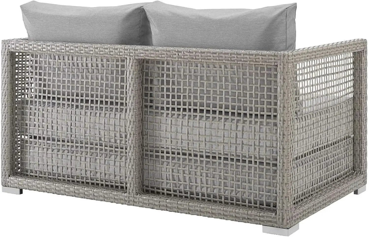 Modern Gray Wicker Rattan Loveseat for Outdoor Spaces from PriceLows™
