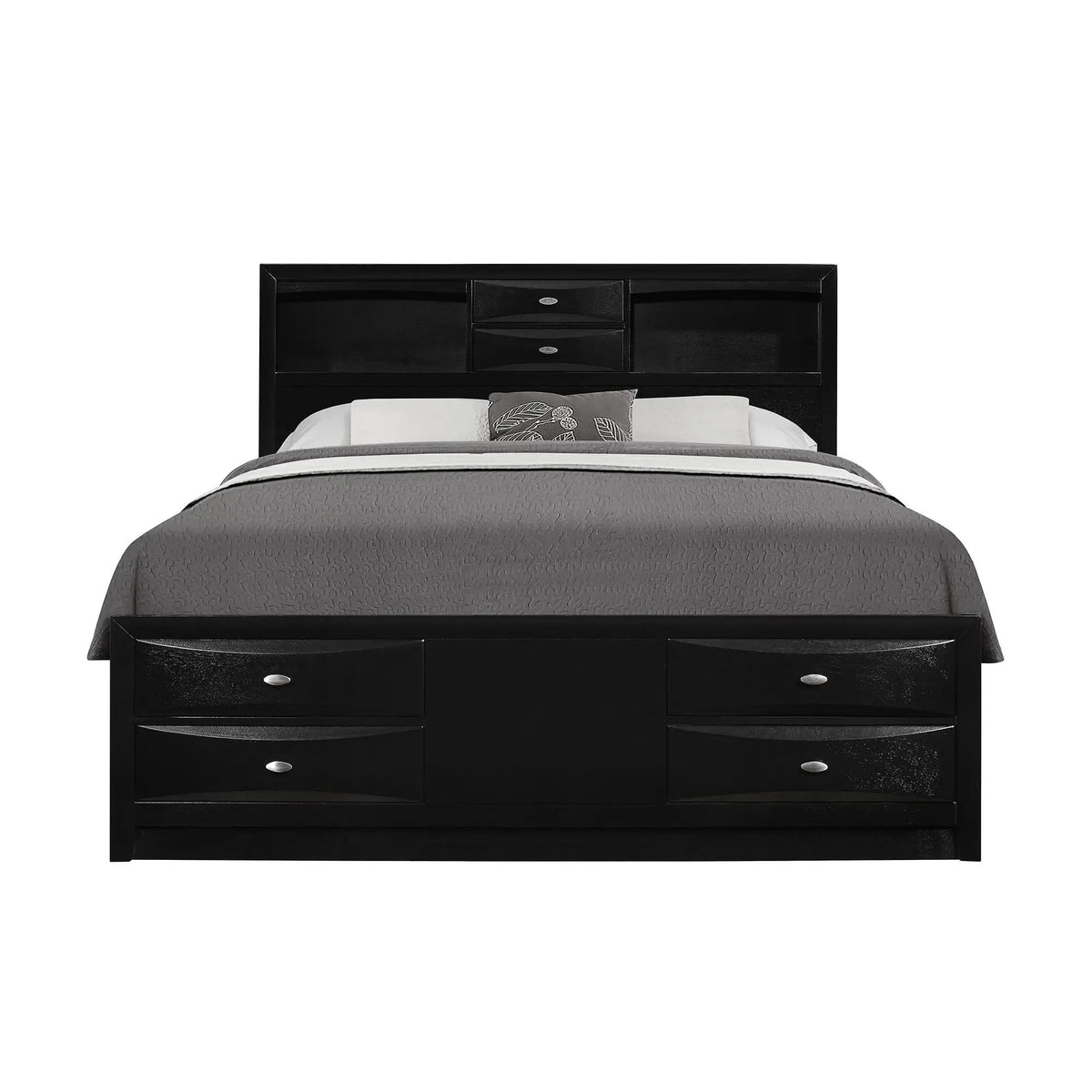 Lucille Storage Bed | Bookcase Headboard | Six Drawers | Fully Slatted Design