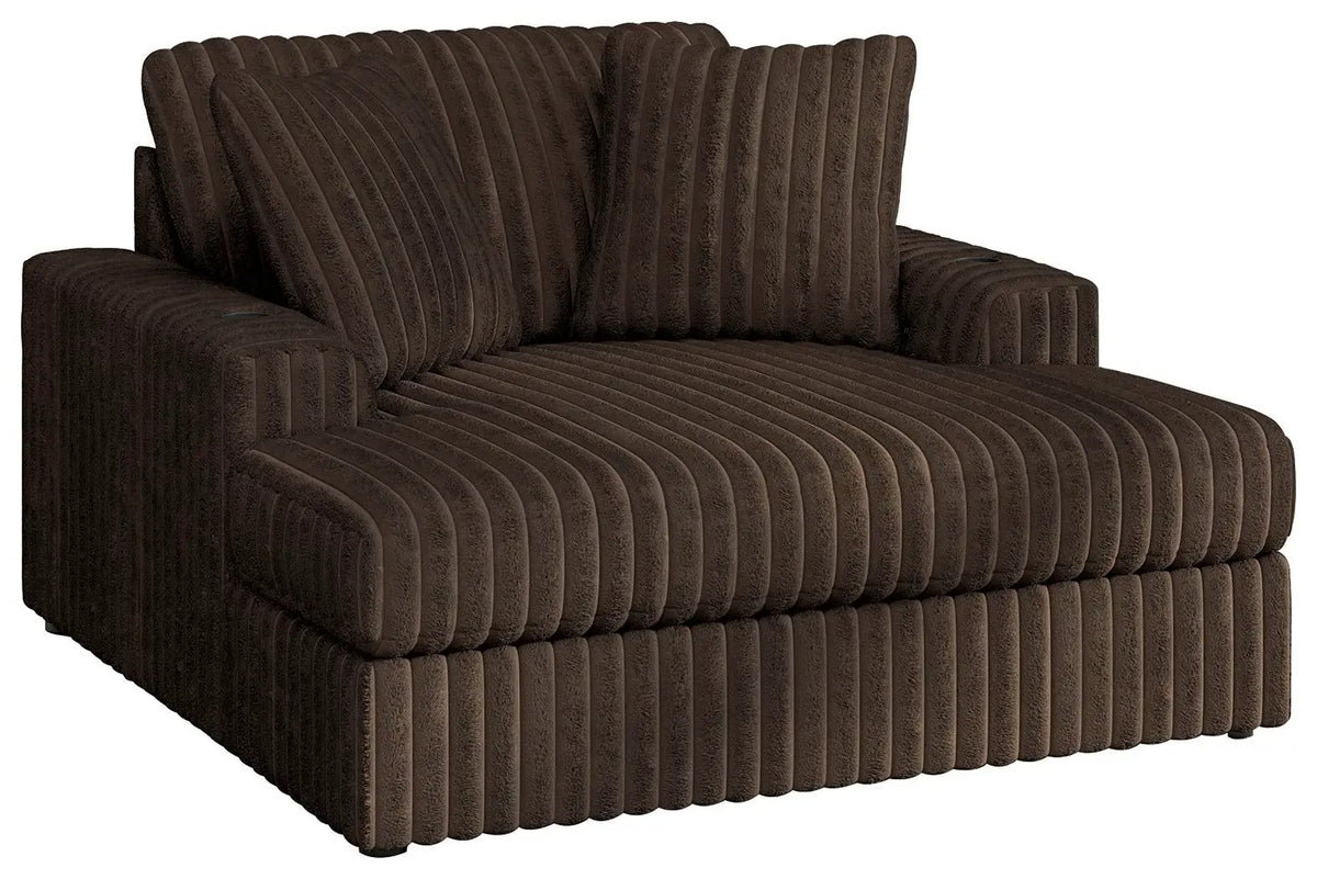 Midnight Madness Oversized Chaise | Jumbo Corduroy Upholstery | Plush Cozy Seating | 64 Inch Length