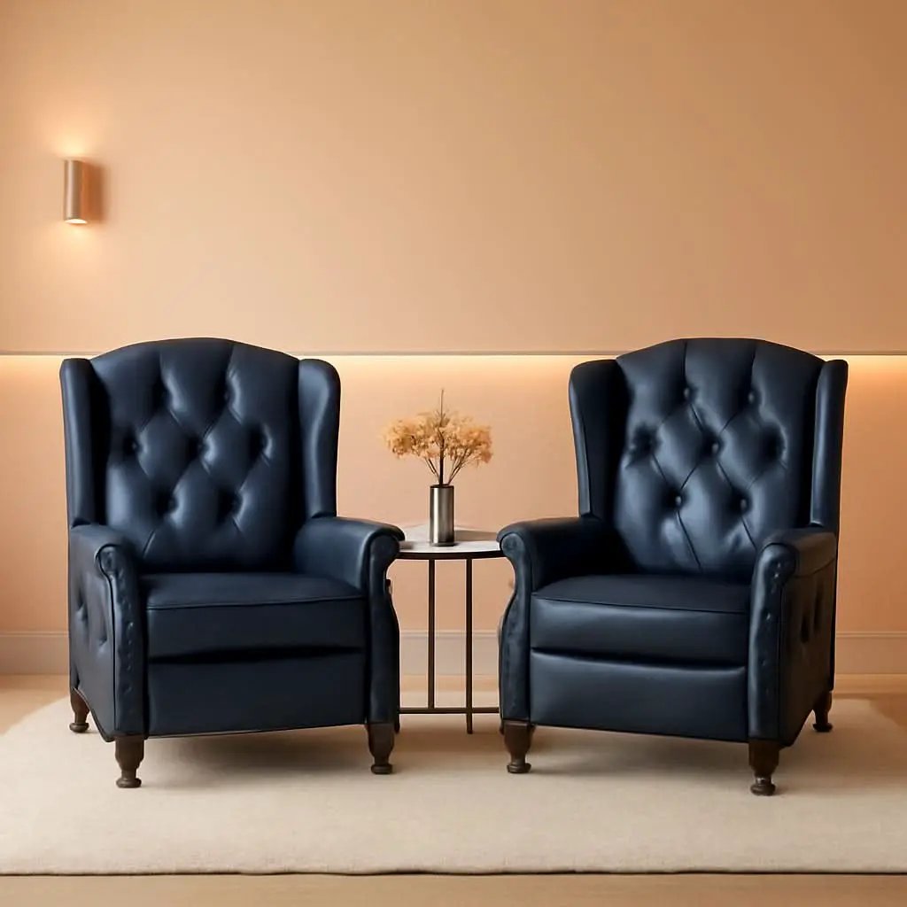 Wingback Recliner Chair Massage And Heat Tufted PU Leather from PriceLows™