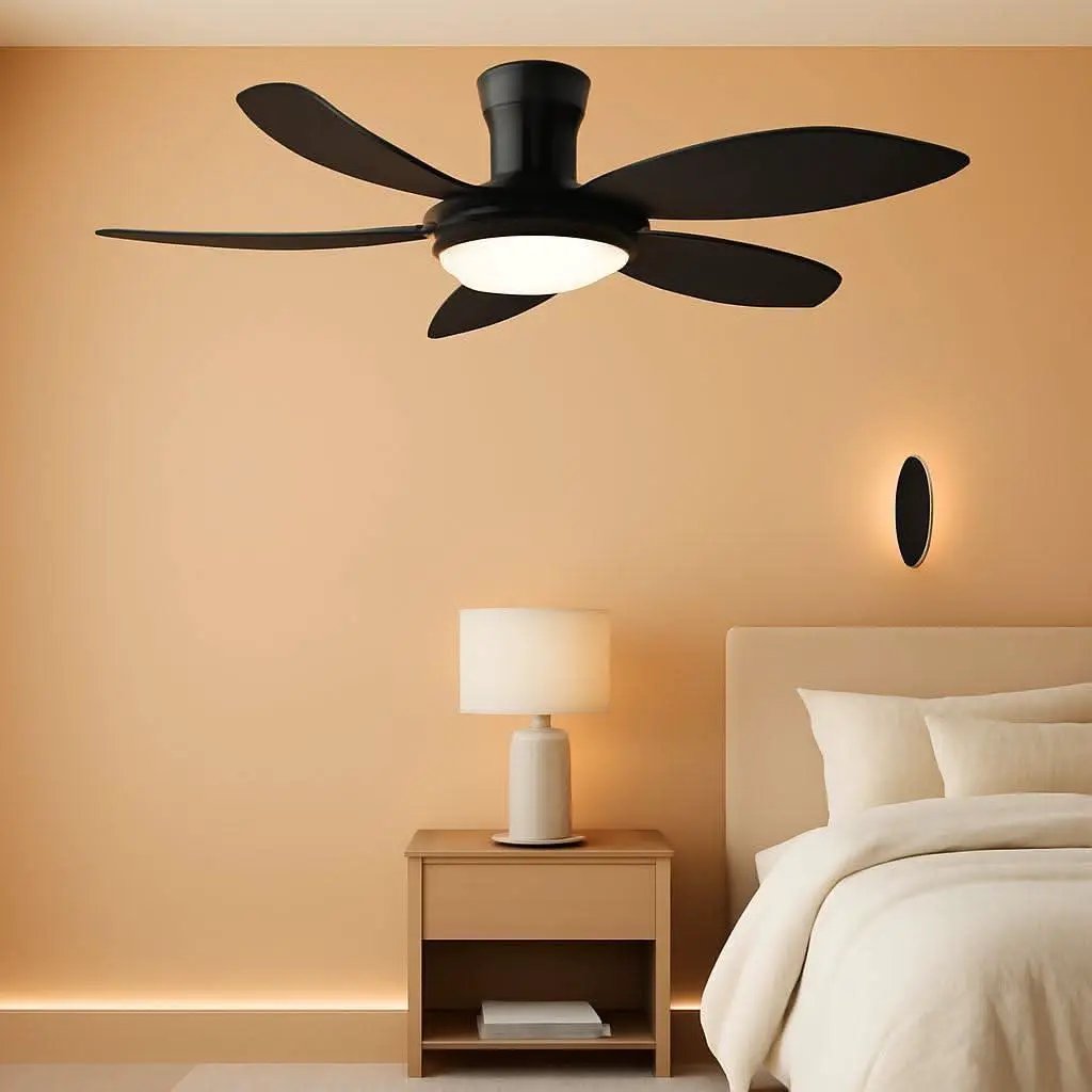 48 Inch Black Ceiling Fan With DC Motor Remote LED from PriceLows™