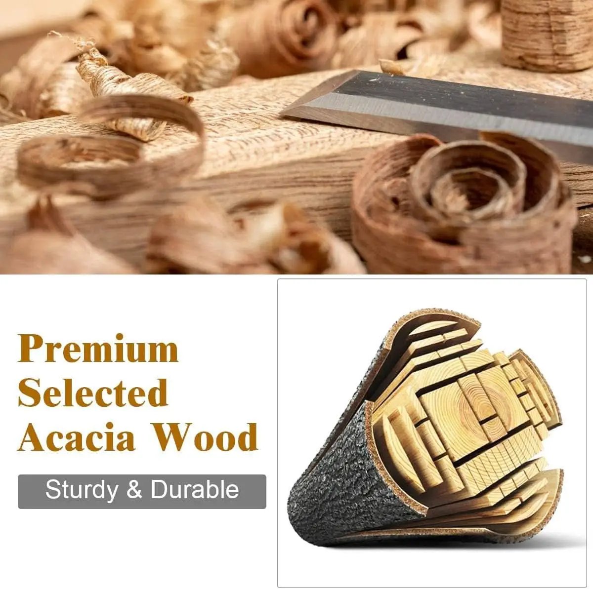 Outdoor Acacia Wood 4-Piece Chat Set Teak Finish Cushions from PriceLows™