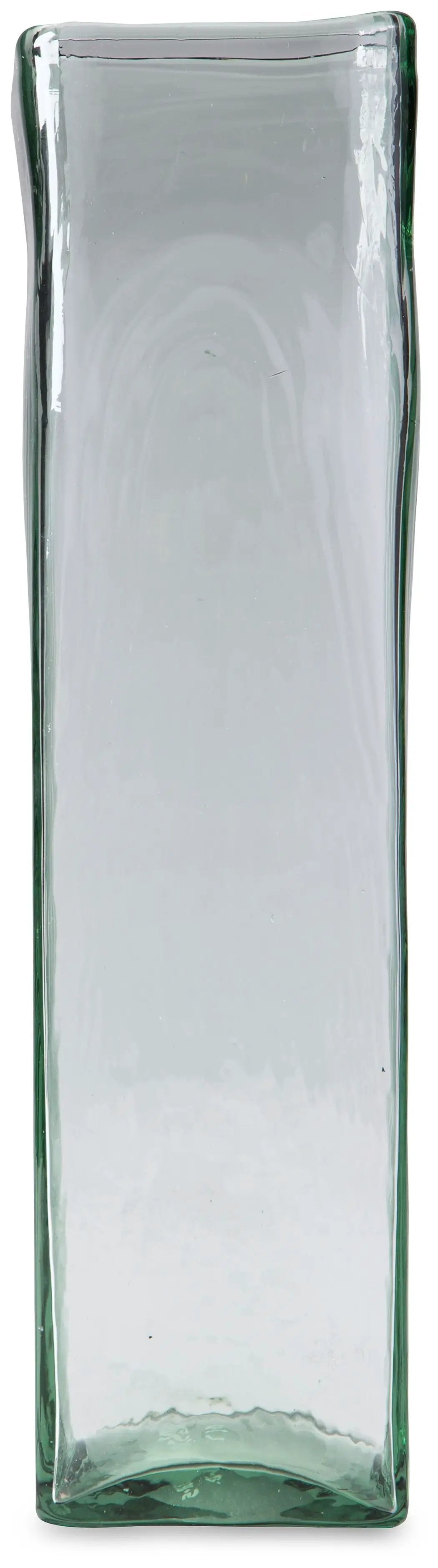Taylow Transparent Glass Vase | Fluted Wide Opening | Long-Stemmed Blooms | 8 Inch Height