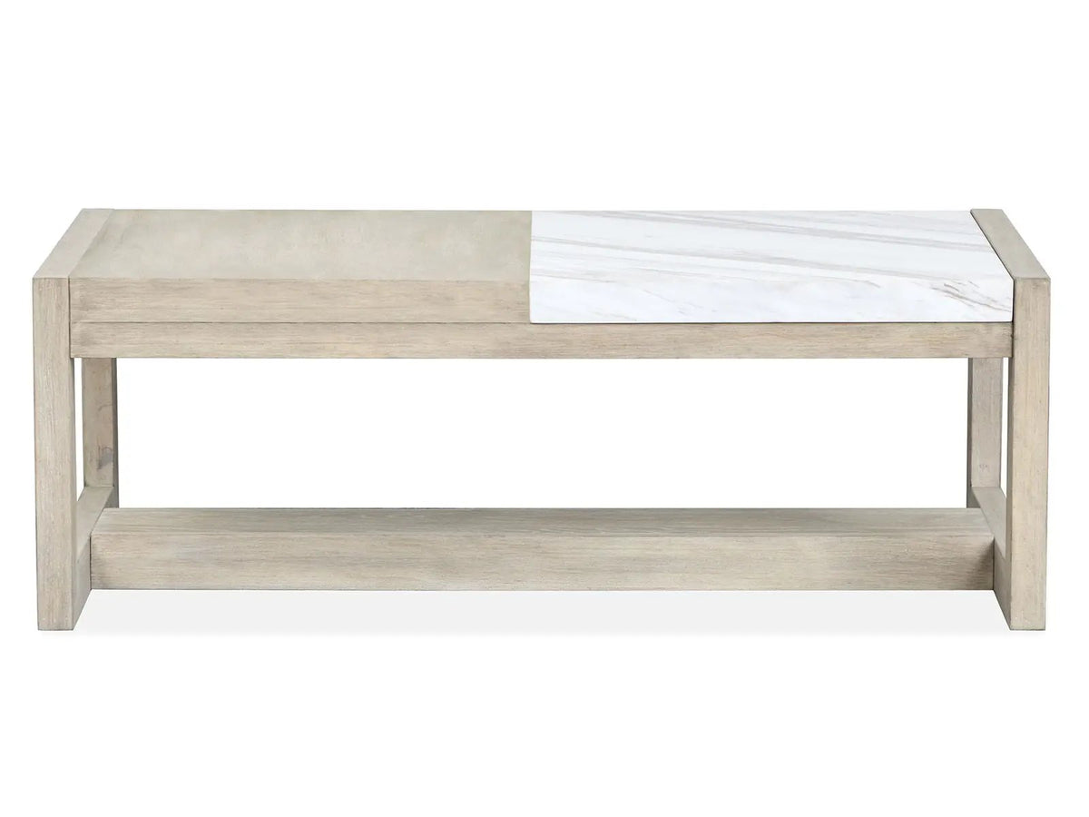 Preston Rectangular Cocktail End Table | Gallery Buff Finish | 25 Inch Width | Timeless Design