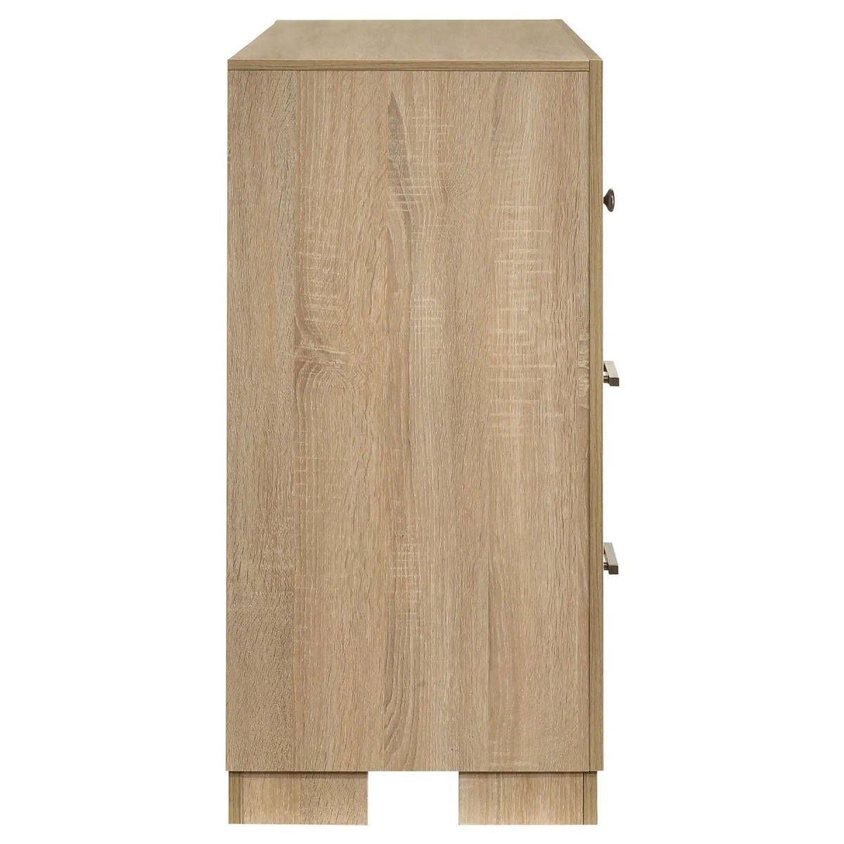 Arielle 6-drawer Bedroom Dresser Cabinet | 61 x 17.25 x 33.75 in | Engineered Wood & Metal | Light Oak