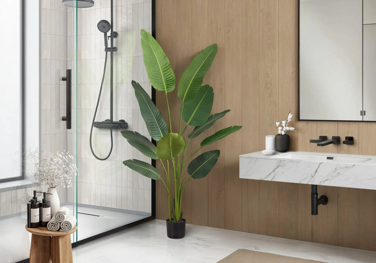 60" Tall, Artificial Plant, Bird Of Paradise Tree, Indoor, Faux, Fake, Floor | 31 x 31 x 60 in | Home Furniture | Black