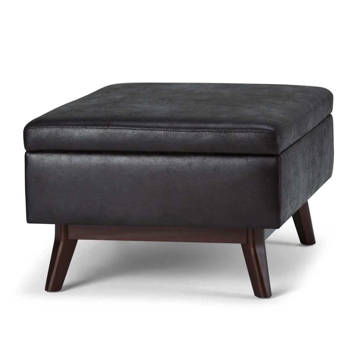 Storage Ottoman | Rectangular Design | Solid Wood Frame | Lift Top