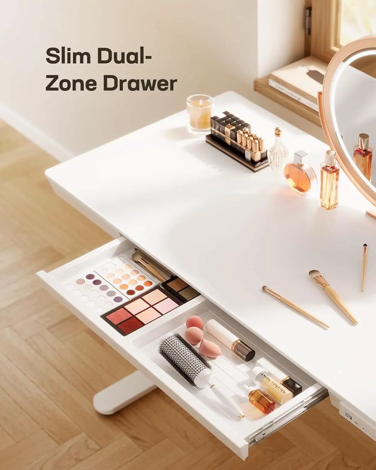 Height Adjustable Standing Desk 48x24 Inch With USB Ports And Drawer White from PriceLows™