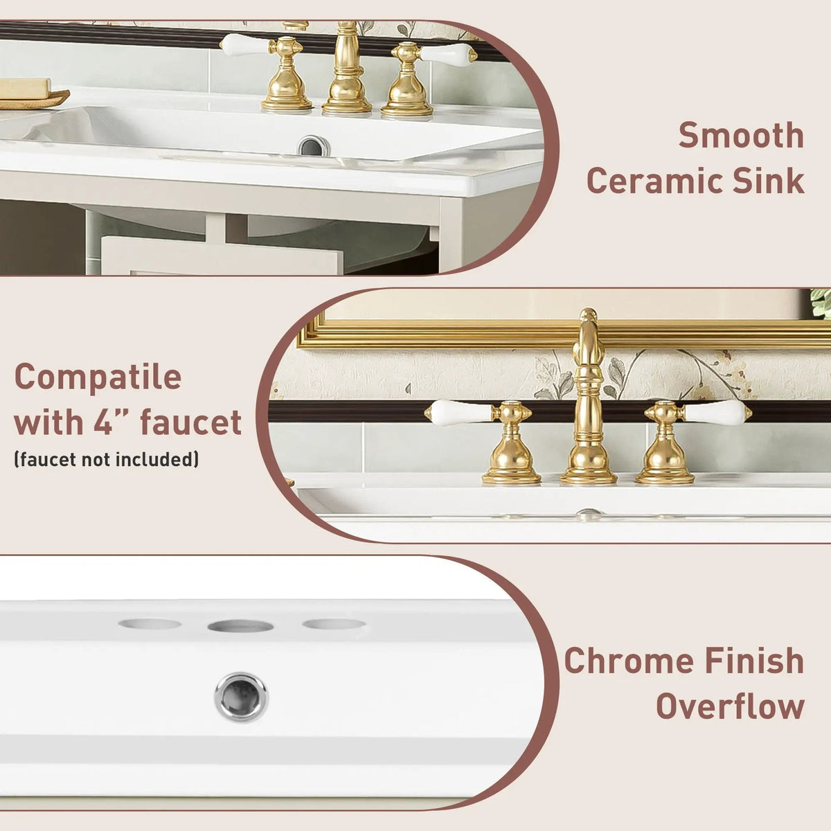 Wall-Mounted Bathroom Vanity Set | Sink Included | 2 Drawers | Soft-Close Glass Door Cabinet