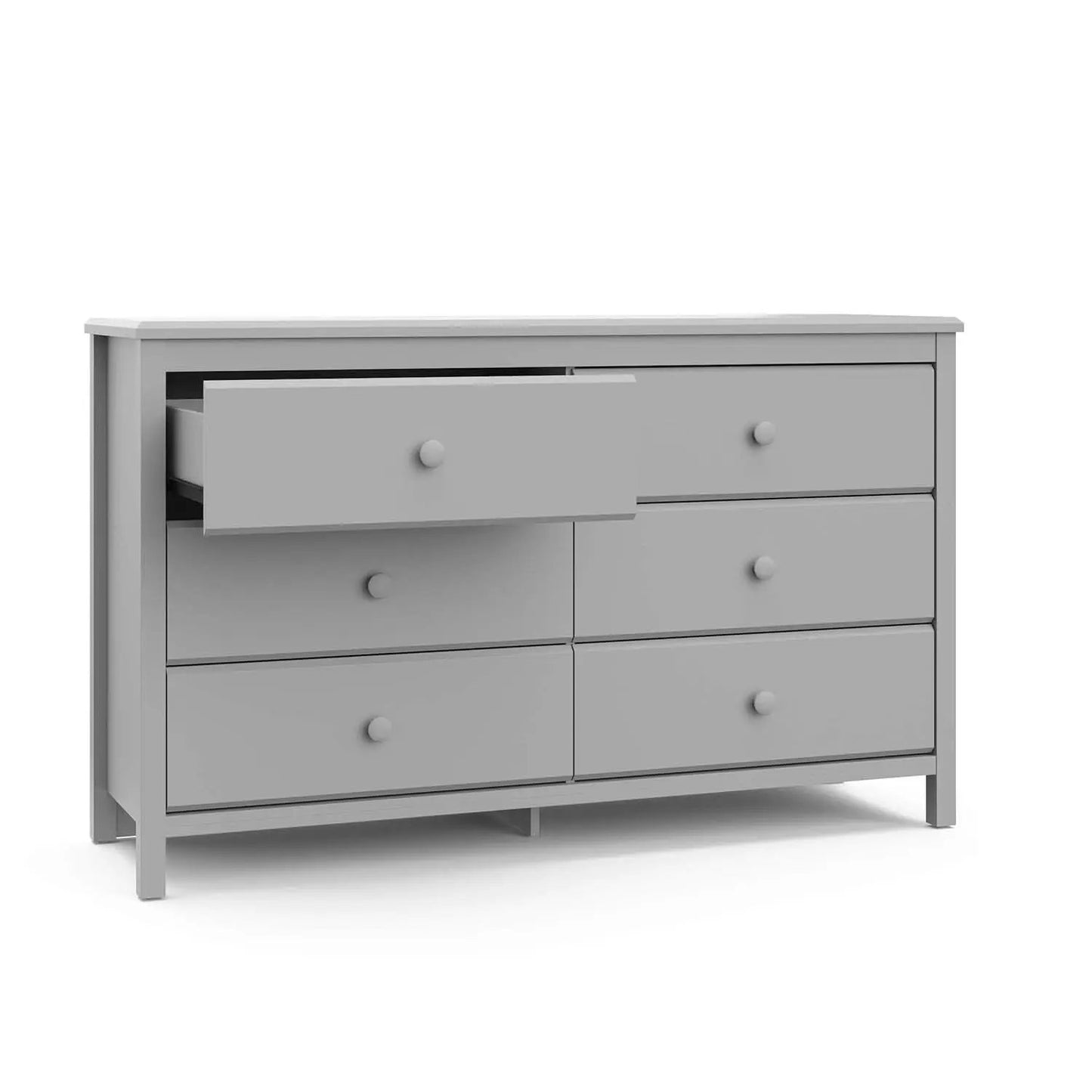 Pebble Gray 6 Drawer Double Dresser For Nursery Greenguard Gold Certified from PriceLows™
